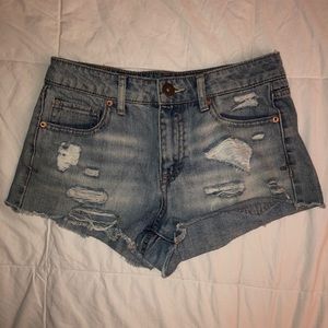 Distressed High Rise Shorts